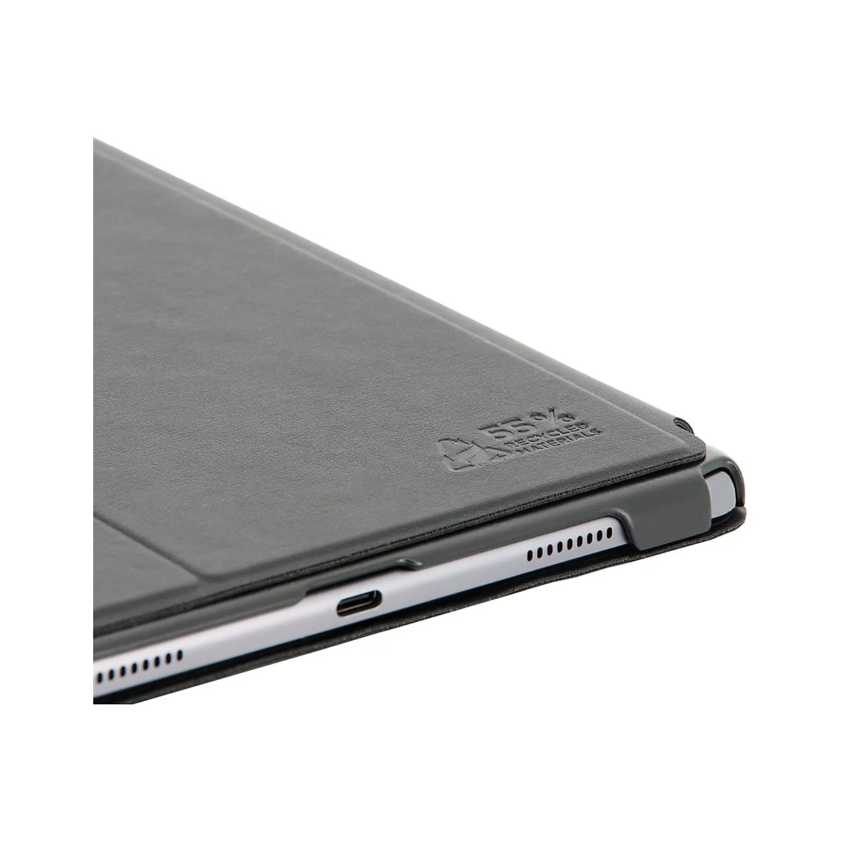 Mobilis RE.LIFE - Flip-Hülle für Tablet - mit Klappe - Ledereffekt-Material - Schwarz - für Apple 10.2-inch iPad