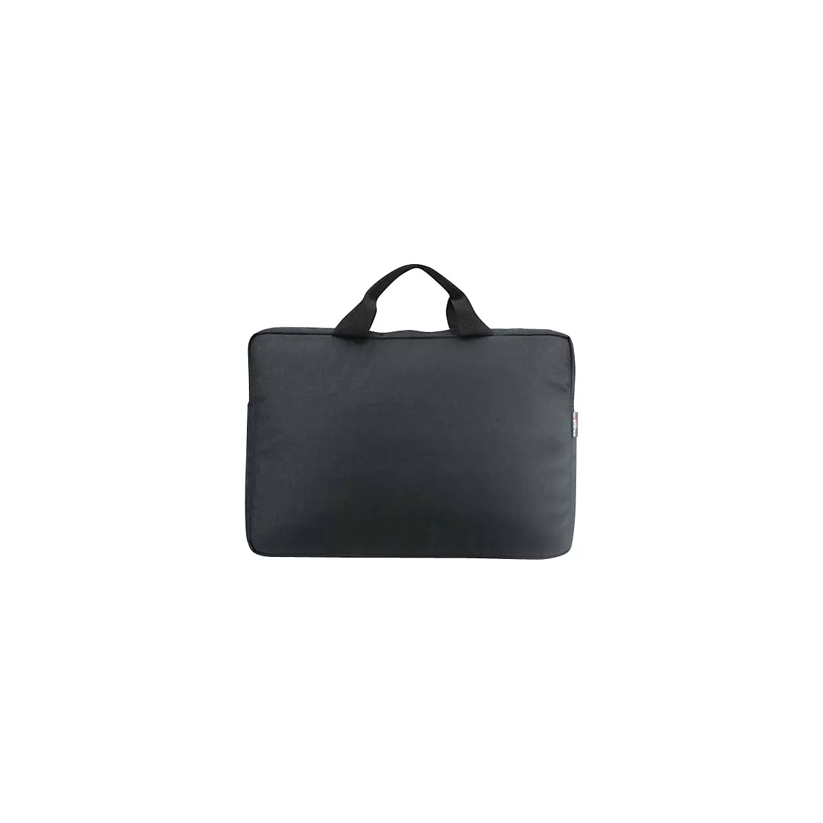 Schwarze Laptoptasche mit Griff.