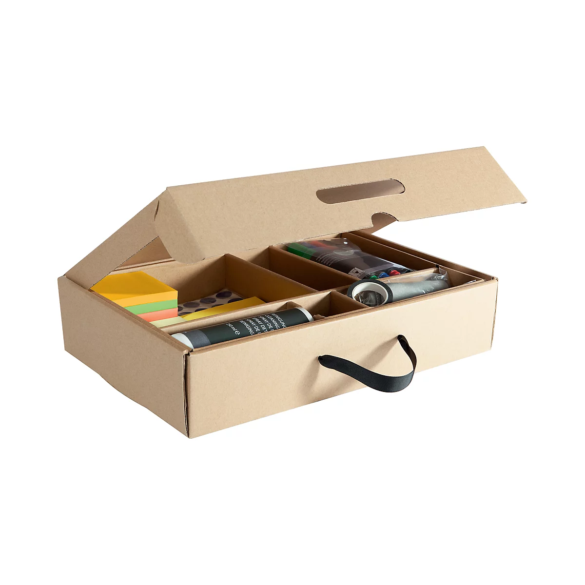 Moderationskoffer Sigel Business für Whiteboards, Kartonbox, T 235 x B 385 x H 80 mm, mit Tragegriff