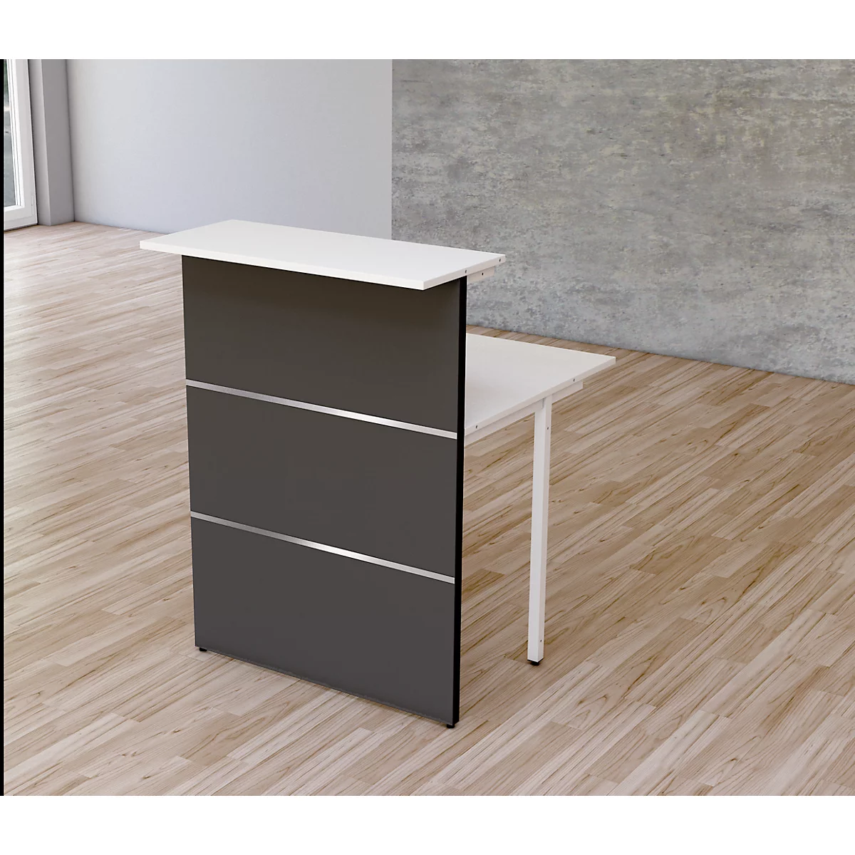 Module d'extension pour comptoir d'accueil d'angle Faro Kompakt - anthracite