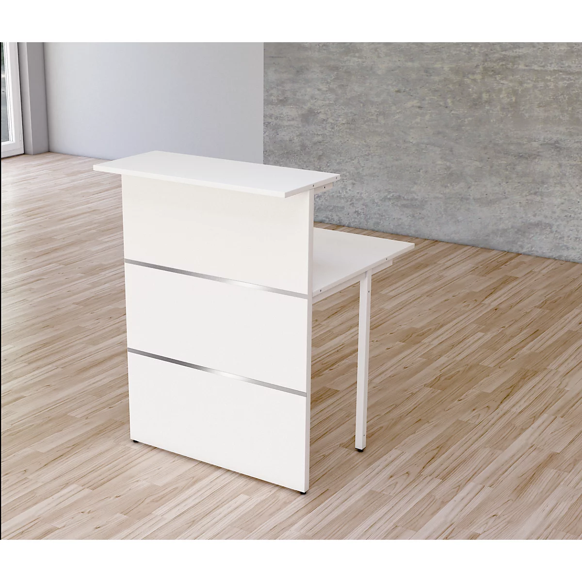 Module d'extension pour comptoir d'accueil d'angle Faro Kompakt - blanc