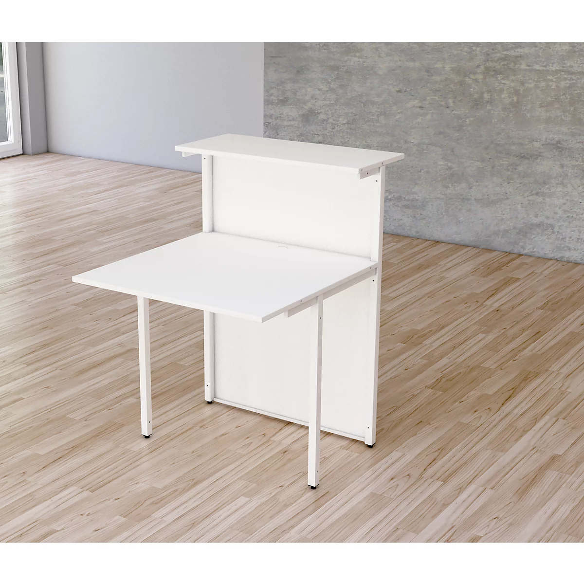 Module d'extension pour comptoir d'accueil d'angle Faro Kompakt - blanc