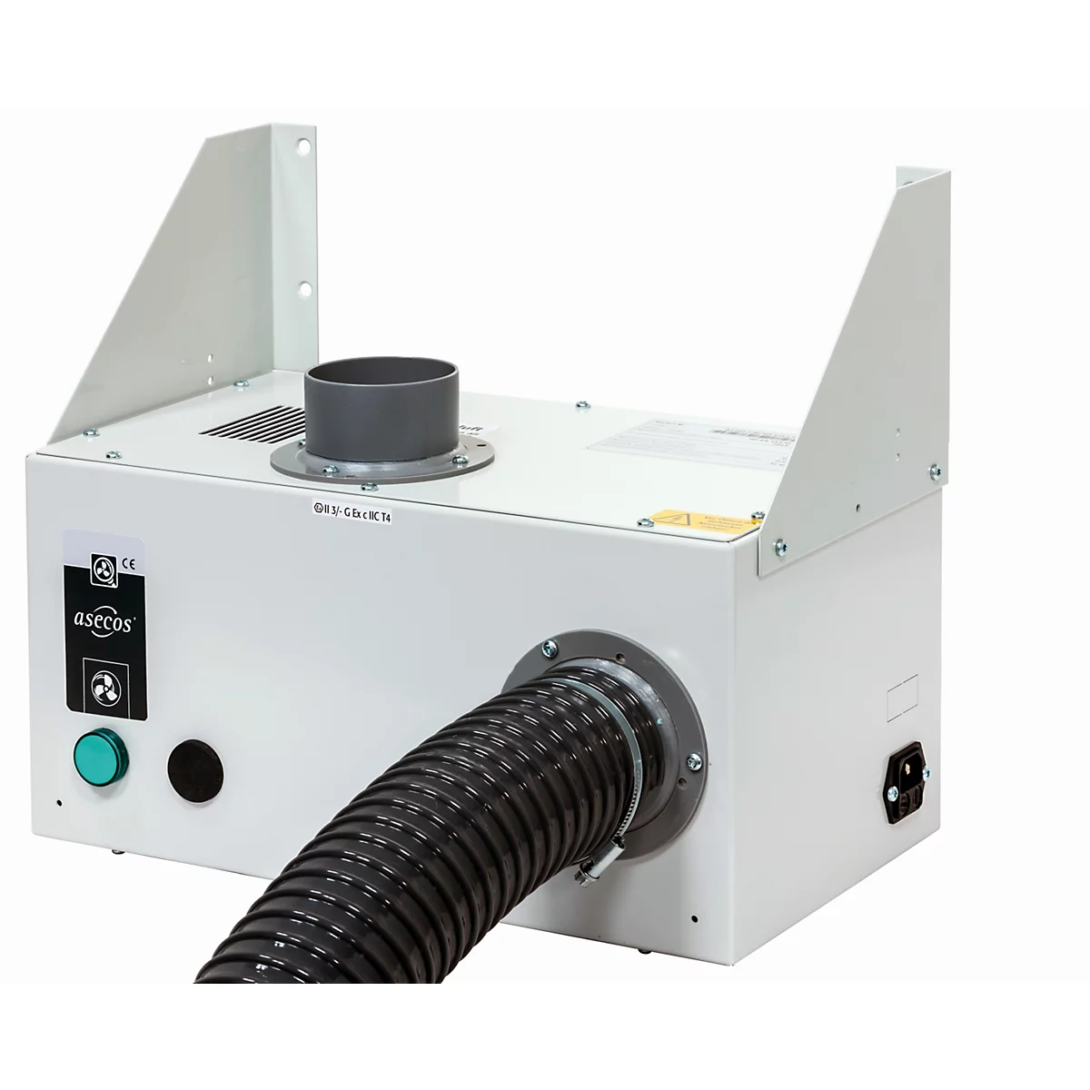 Module de ventilation pour les armoires asecos à acide et à base alcaline de la série SL-UB, en tôle d'acier, L 200 x P 400 x H 200 mm, 230 V, 45 W, 50 Hz, 2400 tr/min
