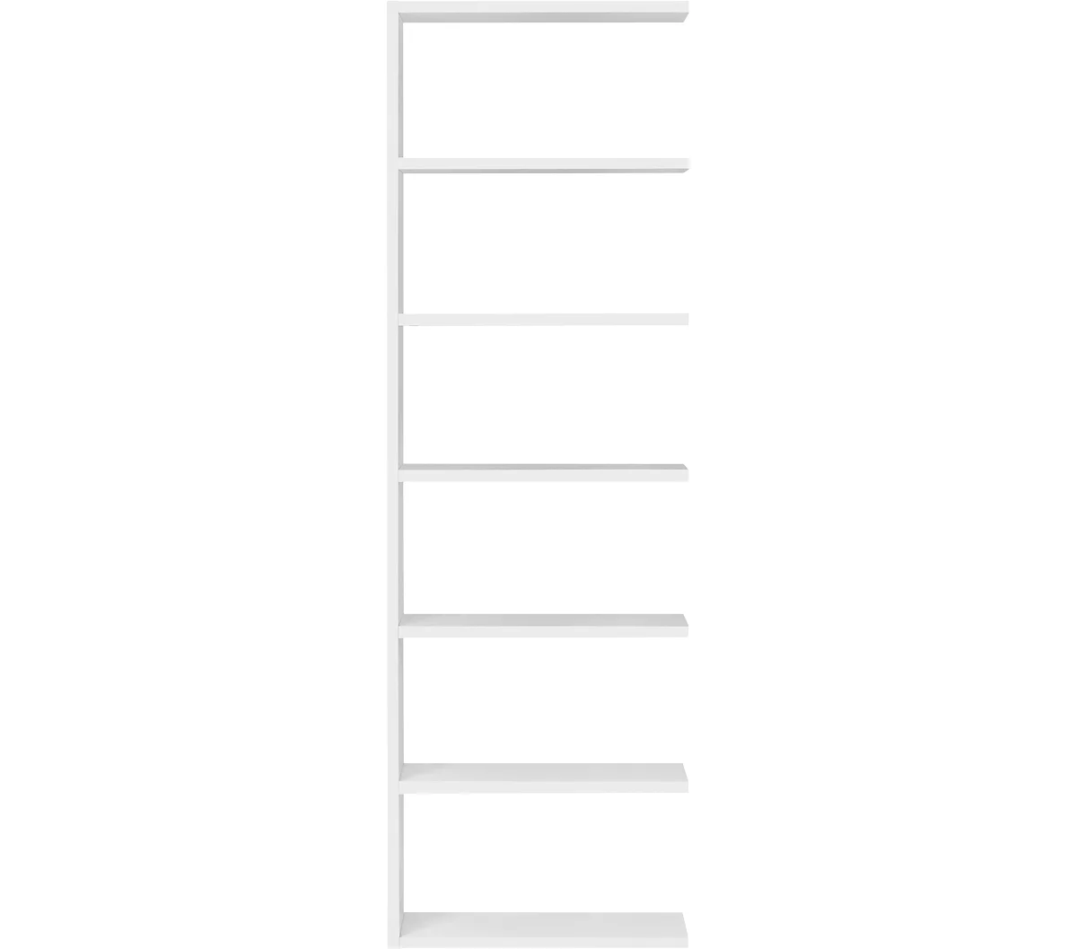Módulo de ampliación Pombal, para estantería Pombal, 6 alturas de archivo, ancho 740 x fondo 340 x alto 2240 mm, aglomerado, blanco