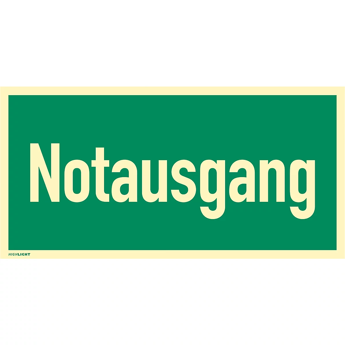 moedel bord "nooduitgang", lichtsterkte klasse C, 160 mcd/m², L 148 x B 297 mm, zelfklevend, folie, groen