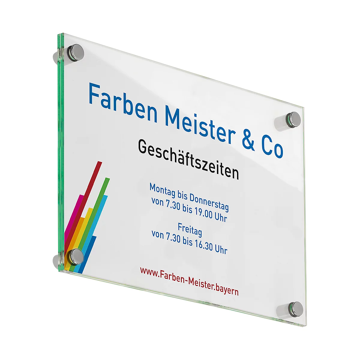 moedel deurbord GALERIE, DIN A3, roestvrij staal en gehard veiligheidsglas, 4 afstandhouders, schroefbevestiging, B 297 x H 420 mm, transparant