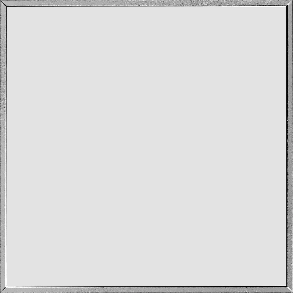 moedel deurbord Madrid, aluminium frame, individueel beschrijfbaar, polyester afdekking, zelfklevende bevestiging, B 150 x H 150 mm, zilver