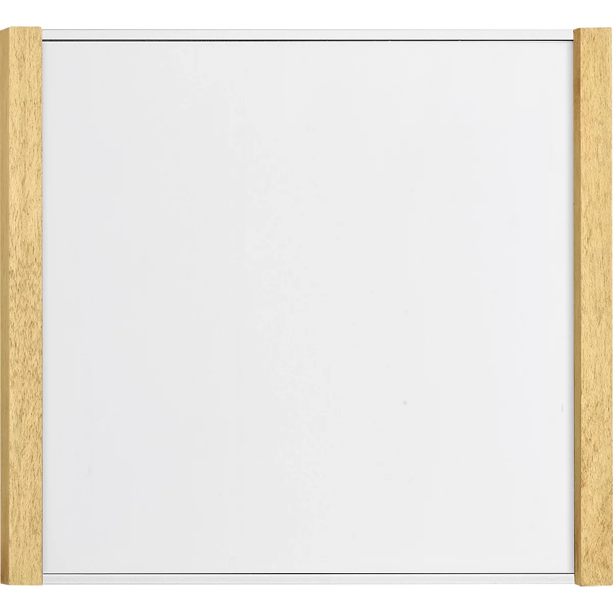 moedel deurlabel LMH, aluminium en houten frame, houtsoort naar keuze, polyester afdekking, zelfklevende montage, B 159,5 x H 150,5 mm, zilver/mapulier