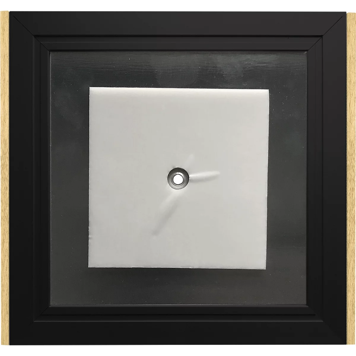 moedel deurlabel LMH, aluminium en houten frame, houtsoort naar keuze, polyester afdekking, zelfklevende montage, B 159,5 x H 150,5 mm, zwart/eiken