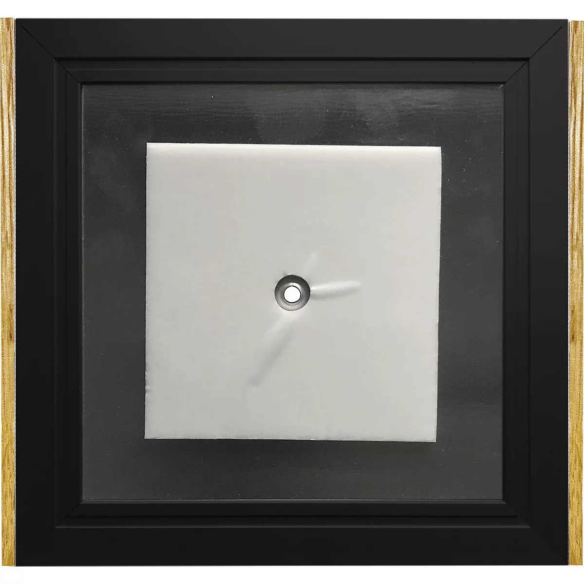 moedel deurlabel LMH, aluminium en houten frame, houtsoort naar keuze, polyester afdekking, zelfklevende montage, B 159,5 x H 150,5 mm, zwart/mapulier