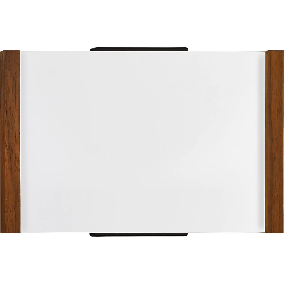 moedel deurlabel LMH, DIN A6, hout en aluminium frame, individueel labelbaar, polyester afdekking, zelfklevende montage, B 160 x H 103 mm, notenhout
