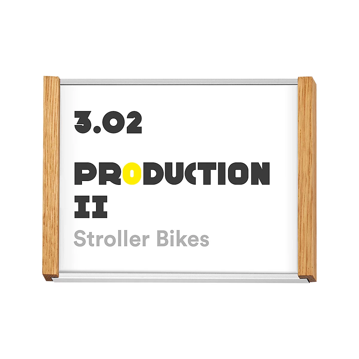 moedel deurlabel LMH, DIN A6, personaliseerbaar, polyester afdekking, zelfklevende montage, B 159,5 x H 105,5 mm, zilver/eik