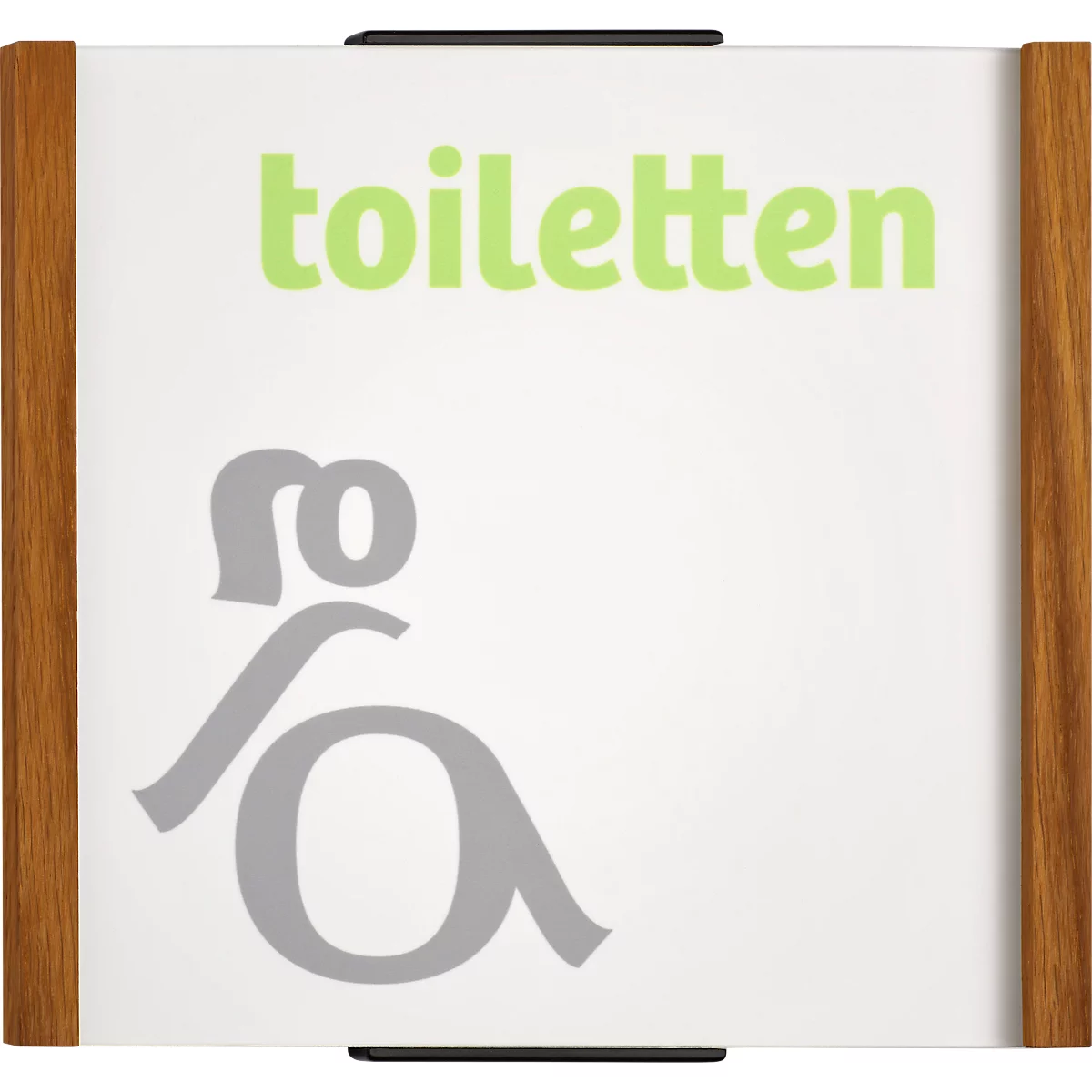 moedel deurlabel LMH, houten frame, personaliseerbaar, polyester hoes, zelfklevende montage, B 160 x H 148 mm, eik