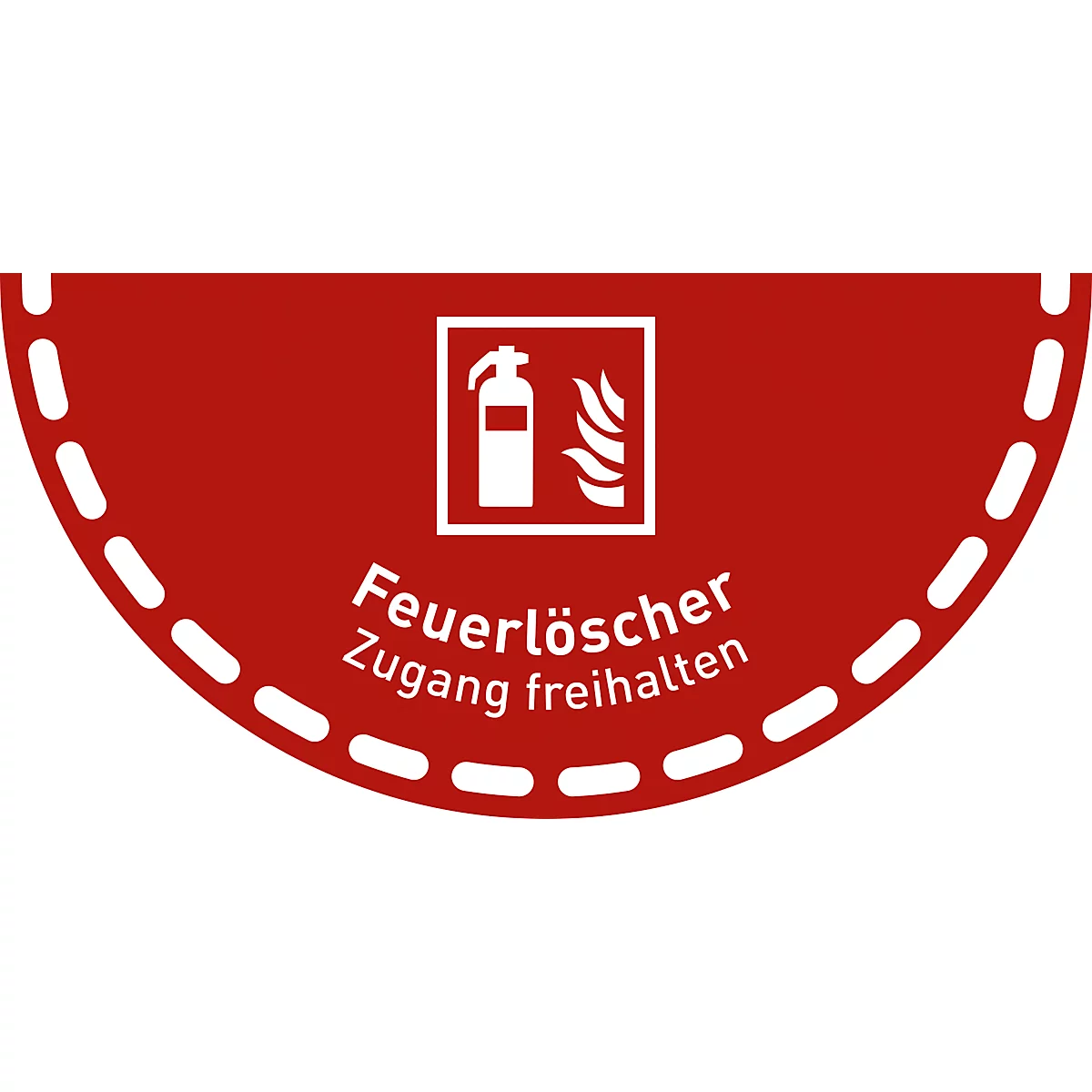 moedel Hinweisschild „Feuerlöscher Zugang freihalten“, für Fussböden, rutschhemmend, selbstklebend, L 450 x B 900 mm, PVC-Folie, rot-weiss