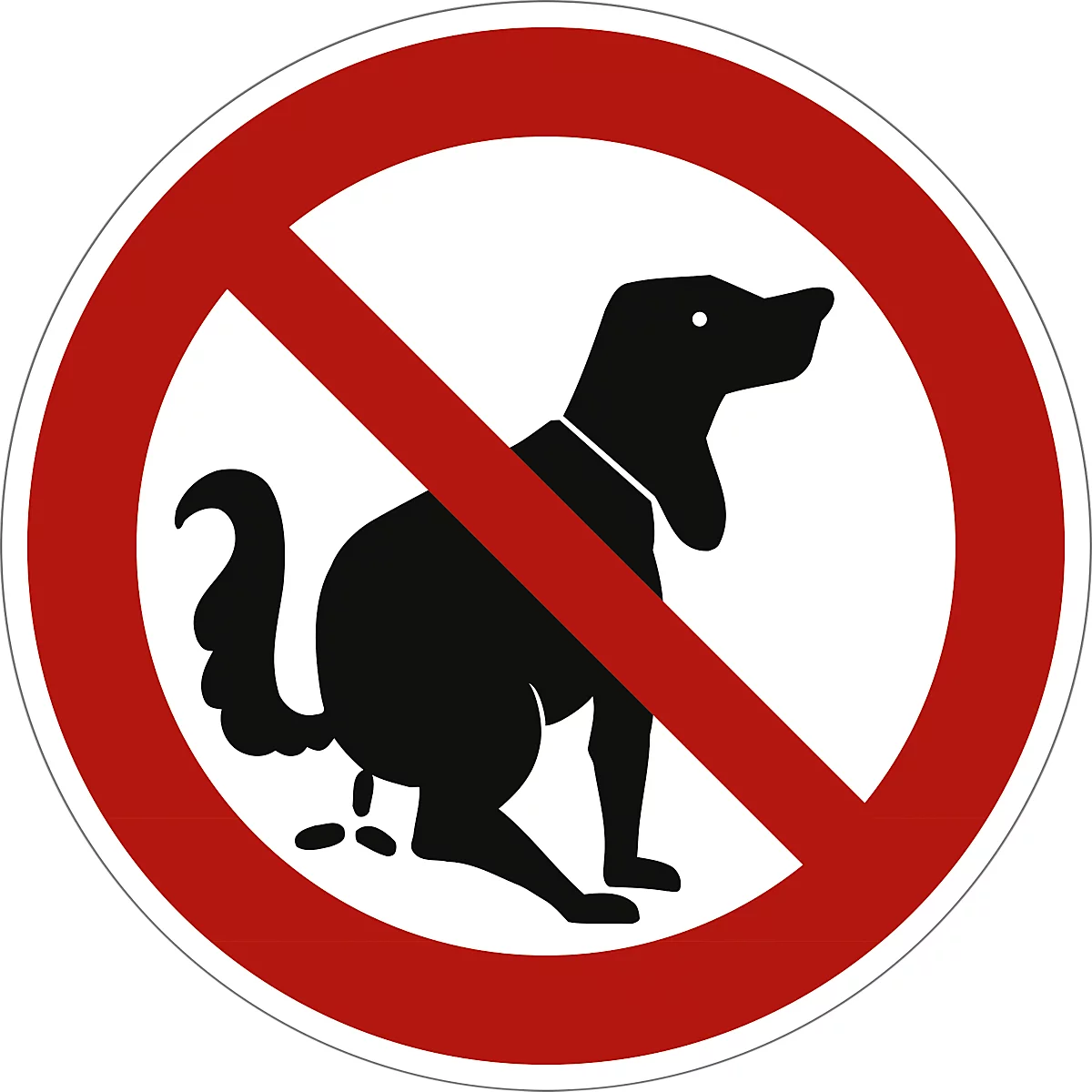 moedel Hinweisschild „Hier kein Hundeklo“, bis 8 m, Ø 200 mm Aluminium, rot-schwarz-weiss