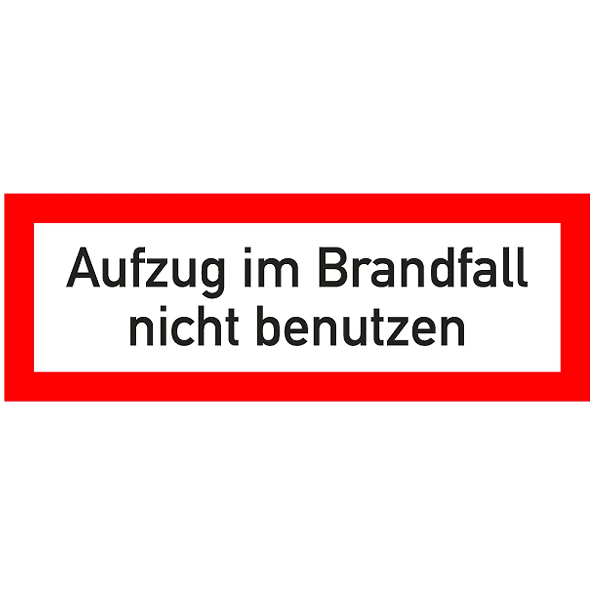 A red sign with white text: 'Do not use the elevator in case of fire'.