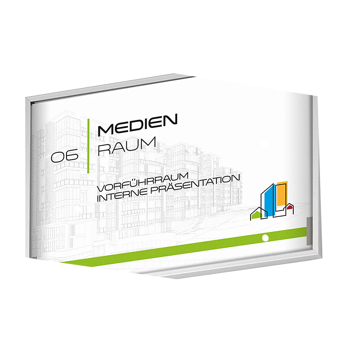 moedel MADRID Silver Line, DIN A6, Quer, Aluminiumrahmen, Schiebeführung, Klebemontage, B 105 x H 148 mm, alusilber