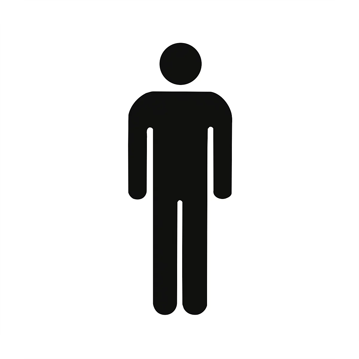 moedel Piktogramm Hinweisschild „WC Herren“, selbstklebend, L 160 x B 160 mm, Folie, schwarz-weiss