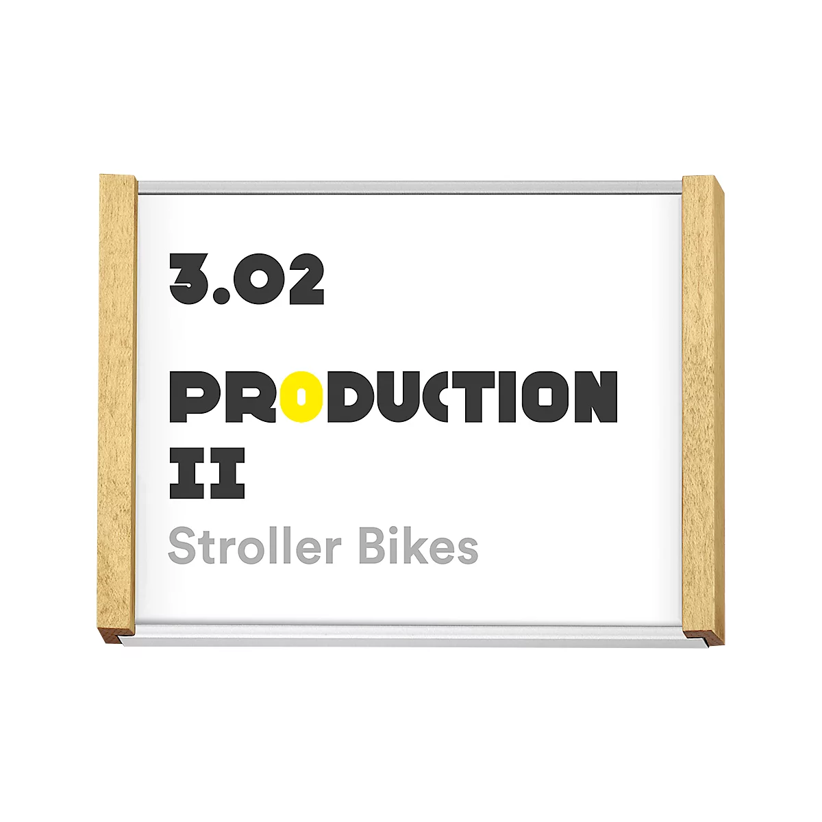 moedel plaque de porte LMH, DIN A6, inscriptible individuellement, couverture polyester, montage adhésif, L 159,5 x H 105,5 mm, argent/érable