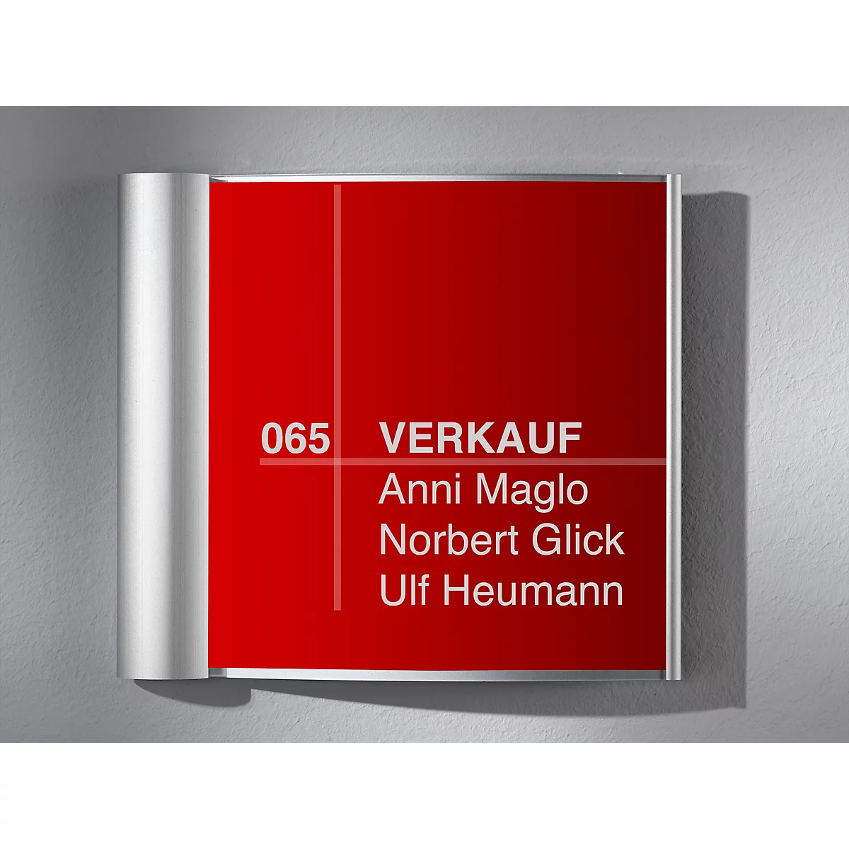moedel Plaque de porte Sidney, cadre en aluminium, anodisé, inscriptible individuellement, montage vissé/collé, L 167 x H 148 mm, alu-gris
