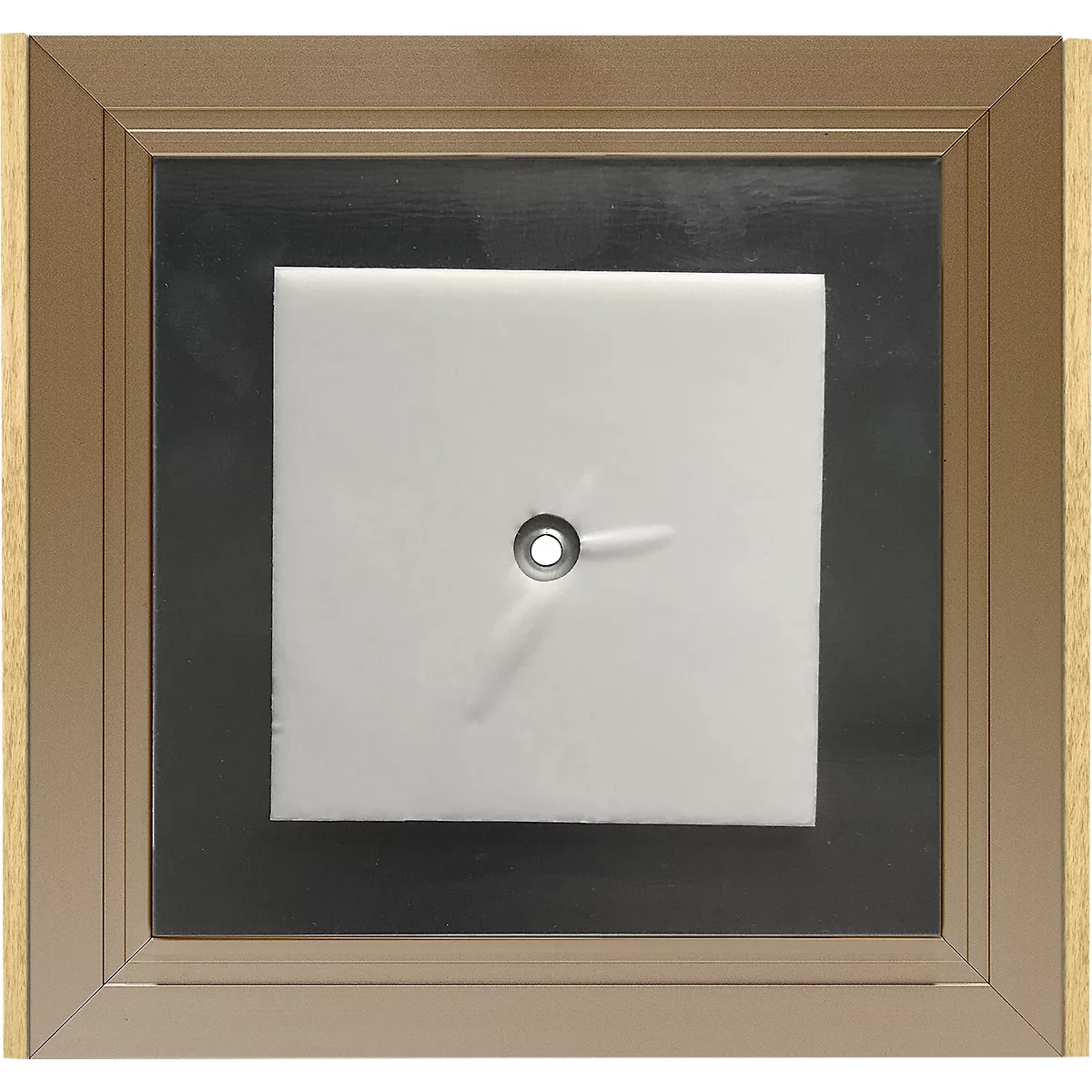 moedel Türschild LMH, Aluminium- und Holzrahmen, Holzart wählbar, Polyester-Abdeckung, Klebemontage, B 159,5 x H 150,5 mm, bronze/Eiche