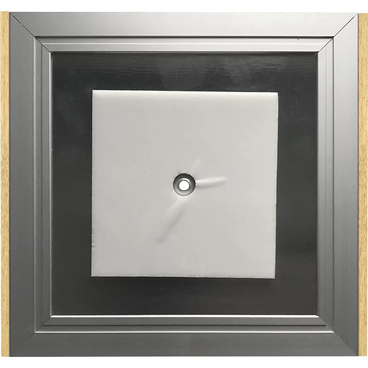 moedel Türschild LMH, Aluminium- und Holzrahmen, Holzart wählbar, Polyester-Abdeckung, Klebemontage, B 159,5 x H 150,5 mm, silber/Eiche