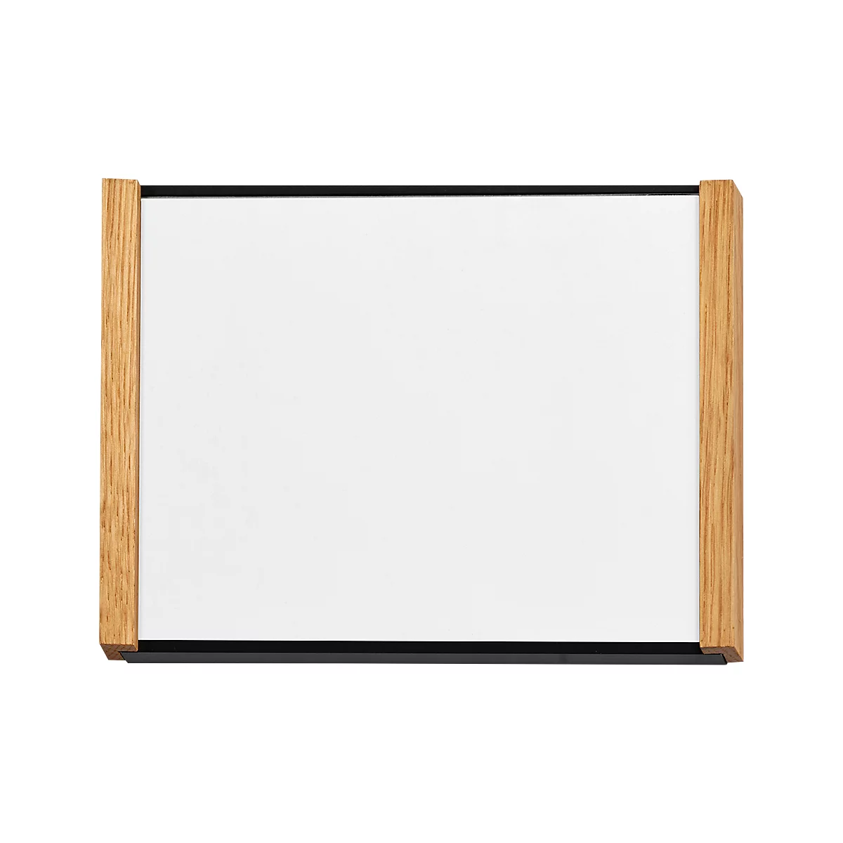 moedel Türschild LMH, DIN A6, individuell beschriftbar, Polyester-Abdeckung, Klebemontage, B 159,5 x H 105,5 mm, Aluminium, schwarz/Eiche
