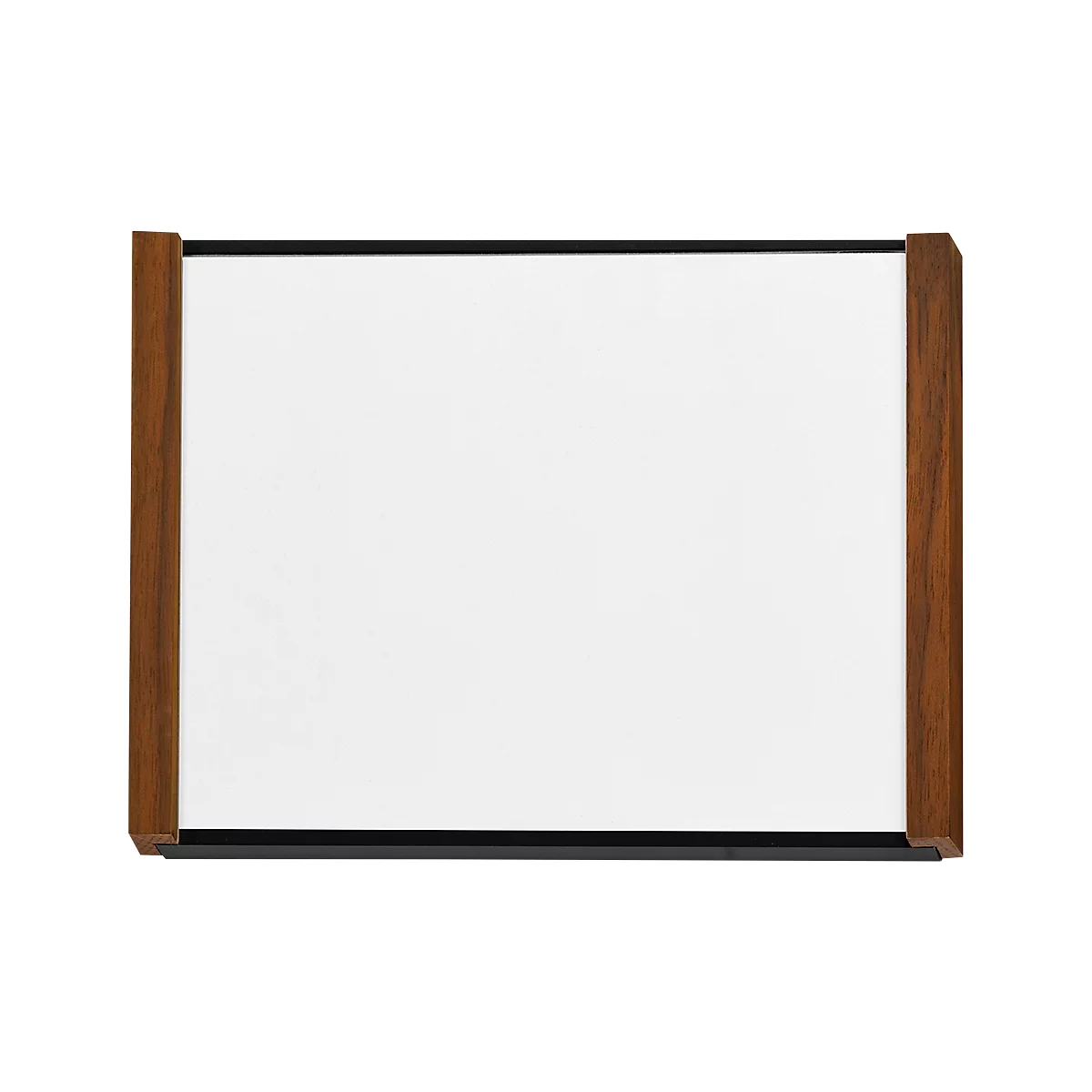 moedel Türschild LMH, DIN A6, individuell beschriftbar, Polyester-Abdeckung, Klebemontage, B 159,5 x H 105,5 mm, Aluminium, schwarz/Nussbaum