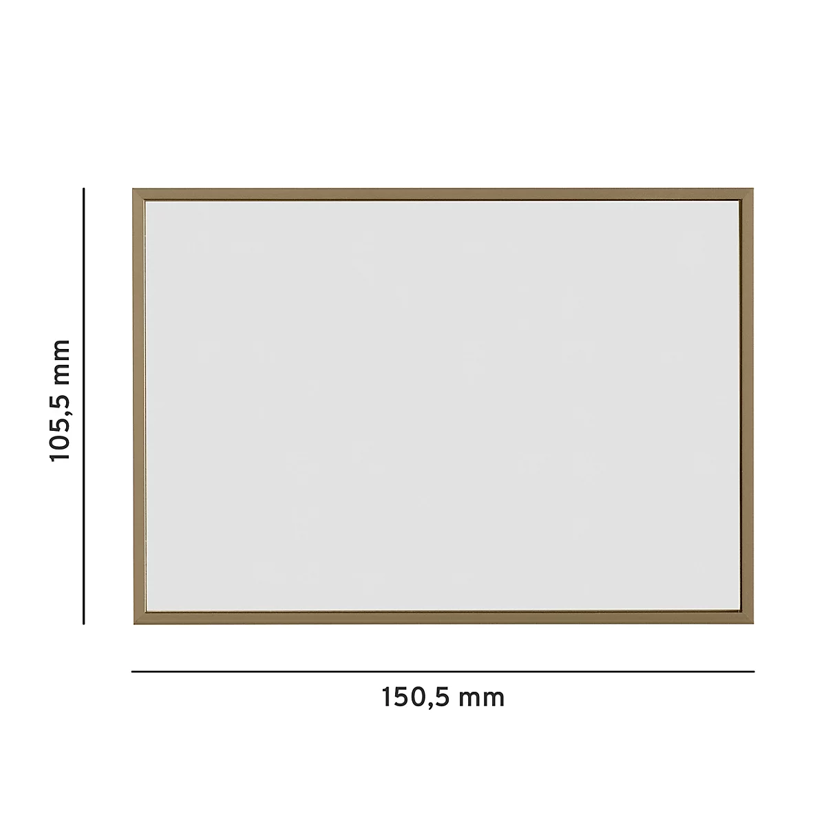 Rechteckiger Spiegel mit Holzrahmen. Masse: 150,5 mm x 105,5 mm.