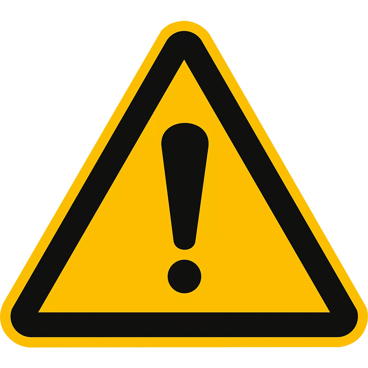 moedel waarschuwingsbord 'Algemeen waarschuwingsbord', volgens ISO 7010 W001, zelfklevende folie, Ø 100 mm