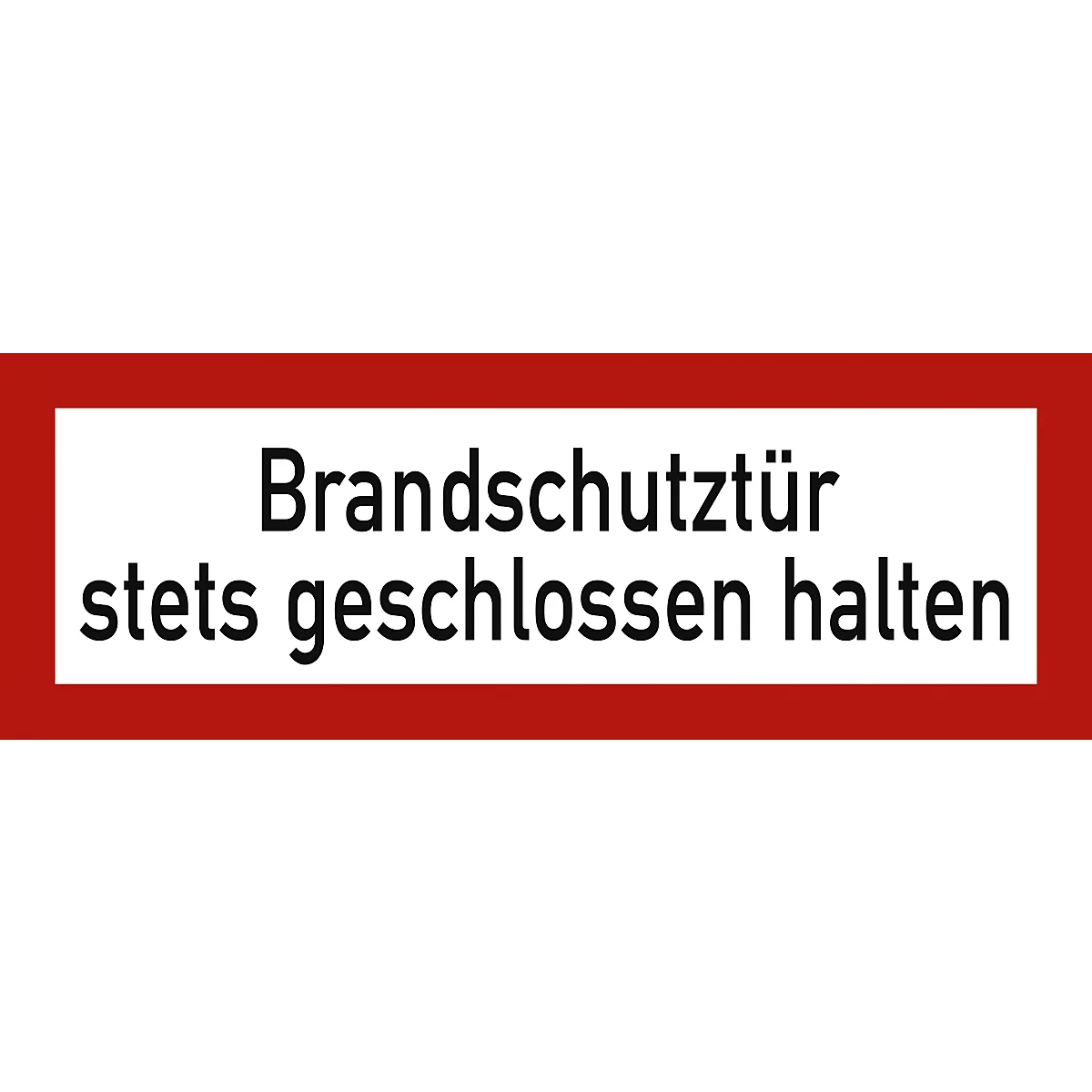 moedel waarschuwingsbord "Branddeur altijd gesloten houden", DIN 4066, zelfklevend, L 74 x B 210 mm, folie, rood