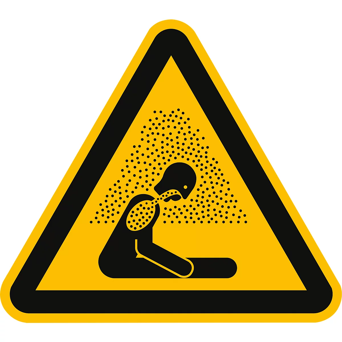 moedel waarschuwingsbord 'Waarschuwing voor verstikkingsgevaar', volgens ISO 7010 W041, zelfklevende folie, lengte zijde 200 mm