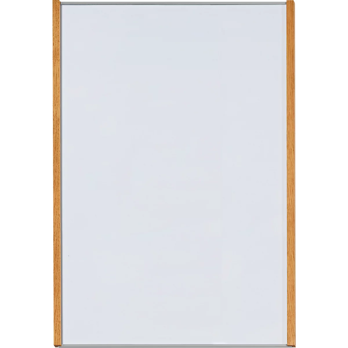 moedel wandbord LMH, DIN A3, staand formaat, frame van hout en aluminium, zelfklevend of schroefbevestiging, B 308,5 x H 422,5 mm, zilver/eiken