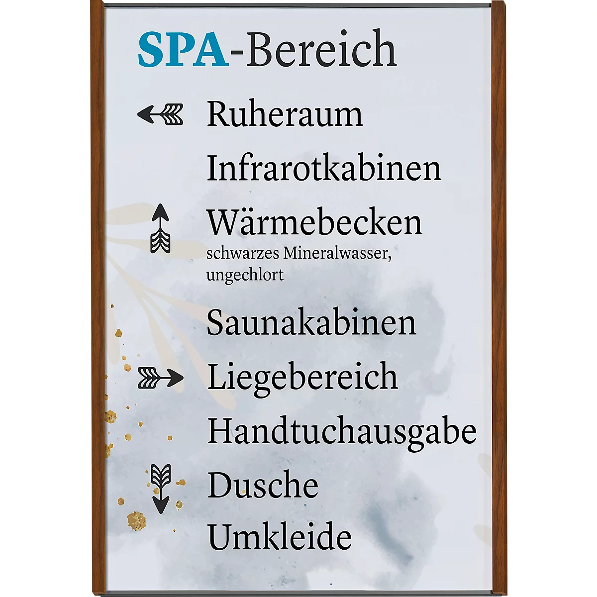 moedel wandbord LMH, DIN A3, staand formaat, frame van hout en aluminium, zelfklevend of schroefbevestiging, B 308,5 x H 422,5 mm, zilver/walnoot