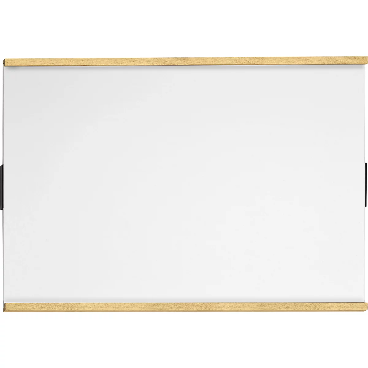 moedel wandbord LMH, DIN A3, staand formaat, houten frame met afdekkappen, kleef- of schroefbevestiging, B 309 x H 420 mm, zilver/maple
