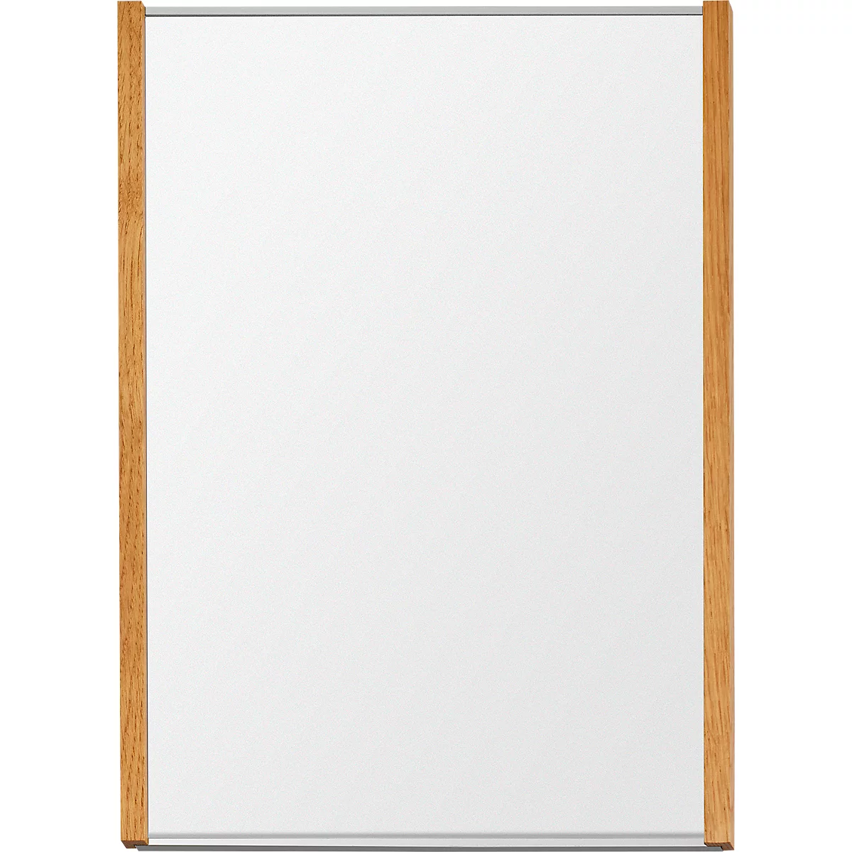 moedel Wandschild LMH DIN A4, Hochformat, individuell beschriftbar, Klebe- oder Schraubmontage, B 221,5 x H 299,5 mm, silber/Eiche