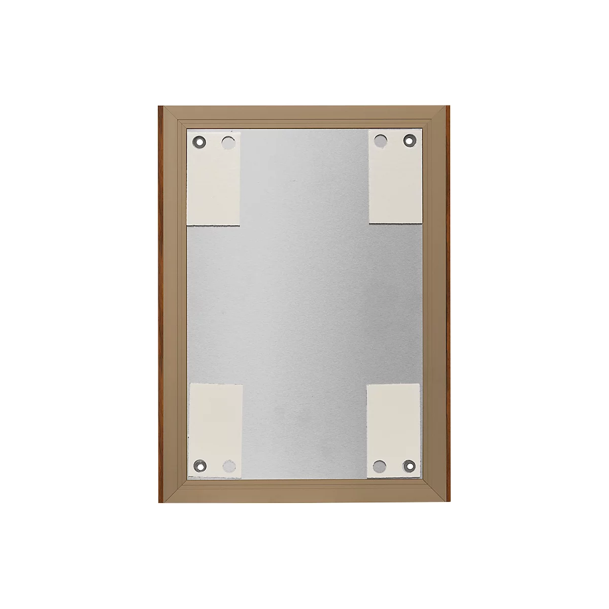 moedel Wandschild LMH, DIN A4, Holz- und Aluminiumrahmen, Bronze eloxiert, Klebe- oder Schraubmontage, B 221,5 x H 299,5 mm, bronze/Nussbaum