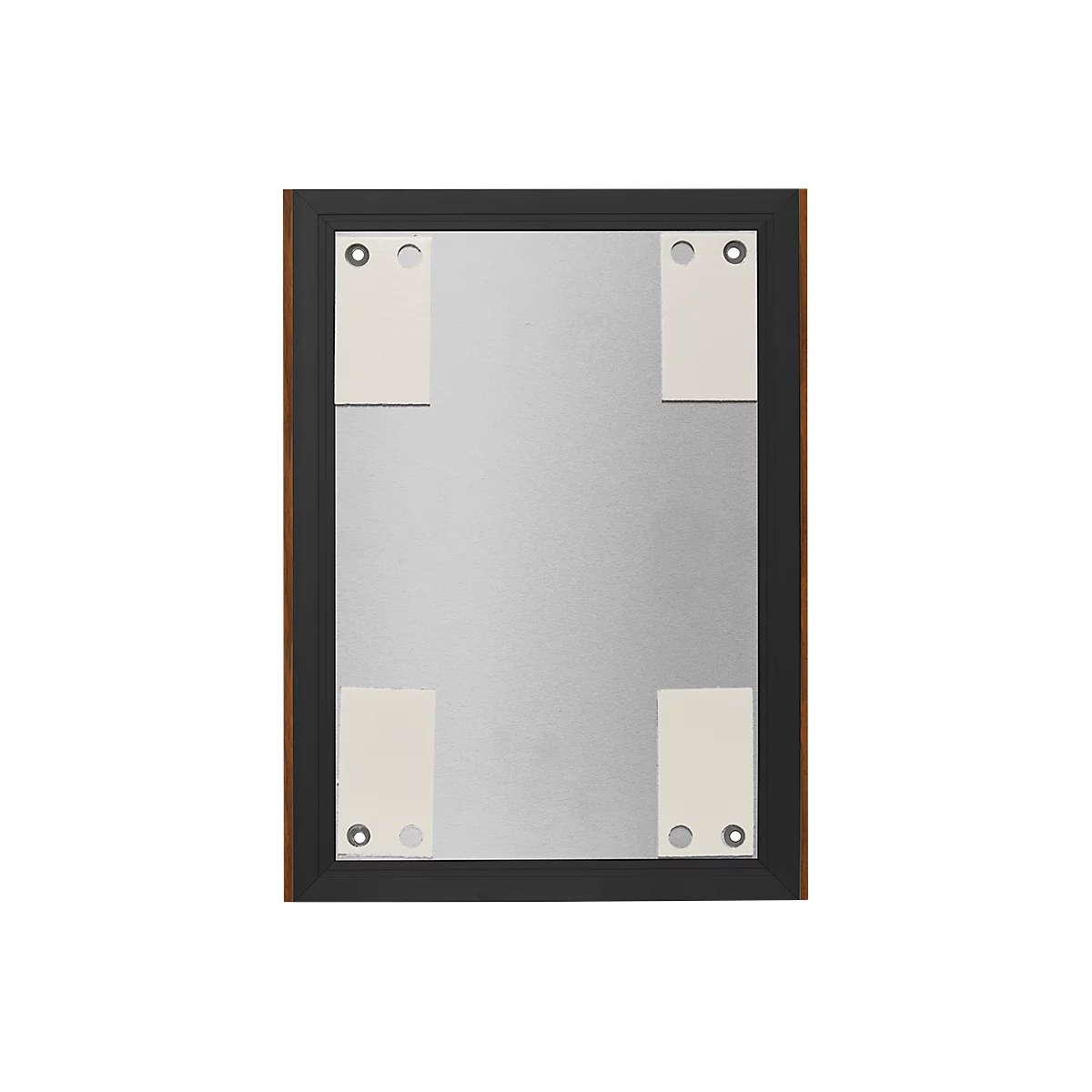 moedel Wandschild LMH, DIN A4, wechselbare Einlagen, Klebemontage, B 221,5 x H 299,5 mm, Nussbaum/schwarz