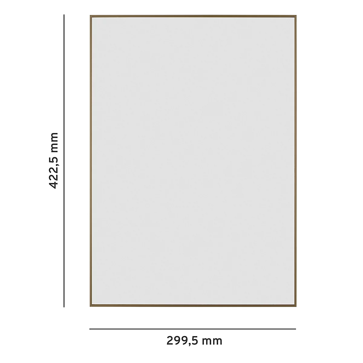 Rechteckiger Rahmen mit den Maßen 422,5 mm x 299,5 mm. Er hat einen hellen Hintergrund und eine schmale, dunkle Umrandung.