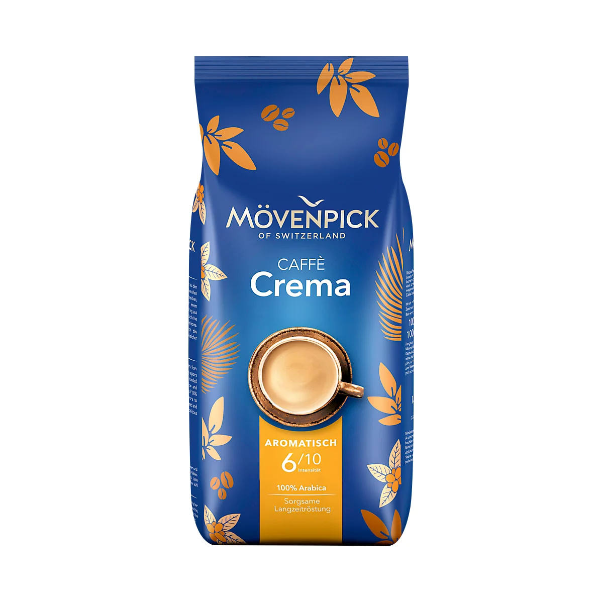 Mövenpick Kaffee Caffè Crema, Intensität 4/5, für Kaffee-Vollautomaten, ganze Bohnen, 1 kg