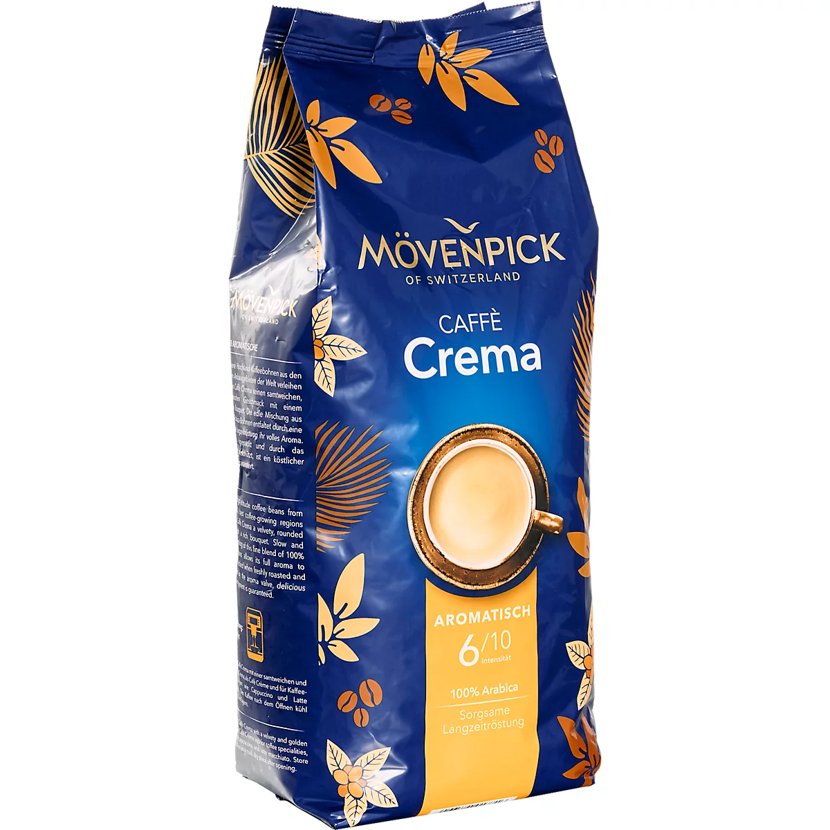 Mövenpick Kaffee Caffè Crema, Intensität 4/5, für Kaffee-Vollautomaten, ganze Bohnen, 1 kg
