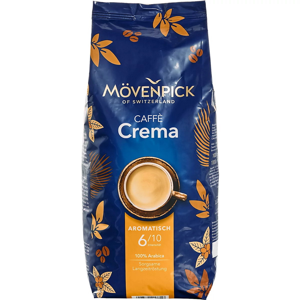 Mövenpick Kaffee Caffè Crema, Intensität 4/5, für Kaffee-Vollautomaten, ganze Bohnen, 1 kg
