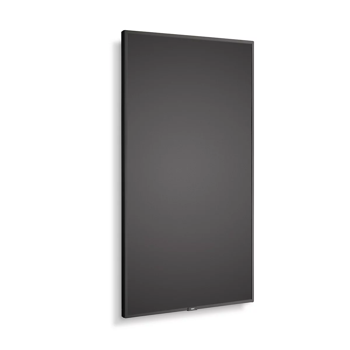 Grand rectangle noir, probablement une télévision ou un écran, sur un mur blanc.