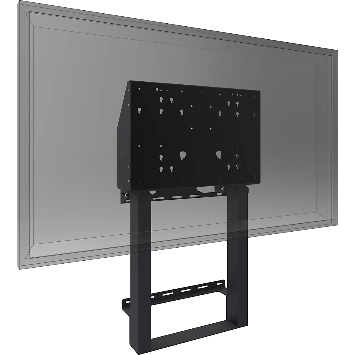 Monitor muurbeugel e.BOX®, voor 1 beeldscherm tot 86' &amp; tot 120 kg, elektrisch in hoogte verstelbaar, anti-collision bescherming, kabelbox, VESA, staal, zwart