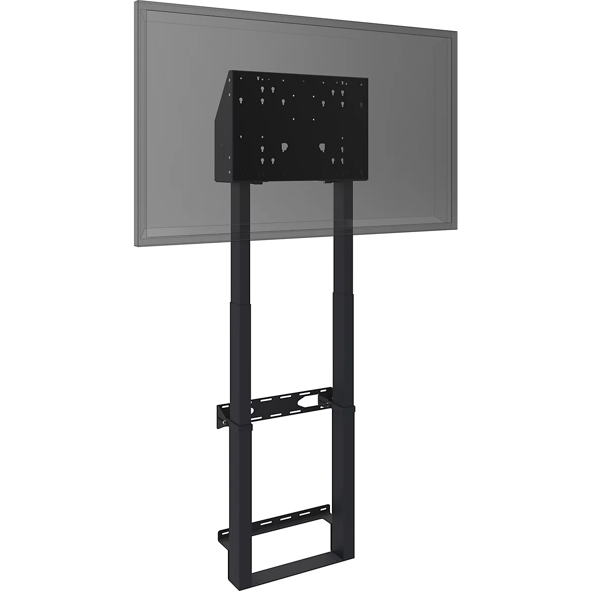Monitor muurbeugel e.BOX®, voor 1 beeldscherm tot 86' &amp; tot 120 kg, elektrisch in hoogte verstelbaar, anti-collision bescherming, kabelbox, VESA, staal, zwart
