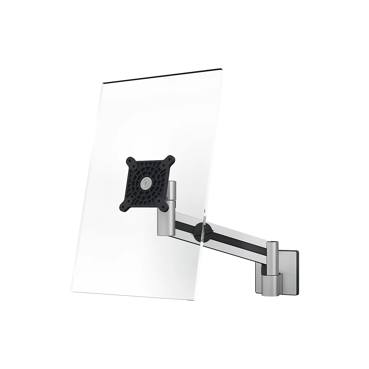 Monitor muurbevestiging Duurzaam, met arm, voor 1 display 21-27', tot 8 kg, VESA, draaibaar &amp; kantelbaar, metallic zilver