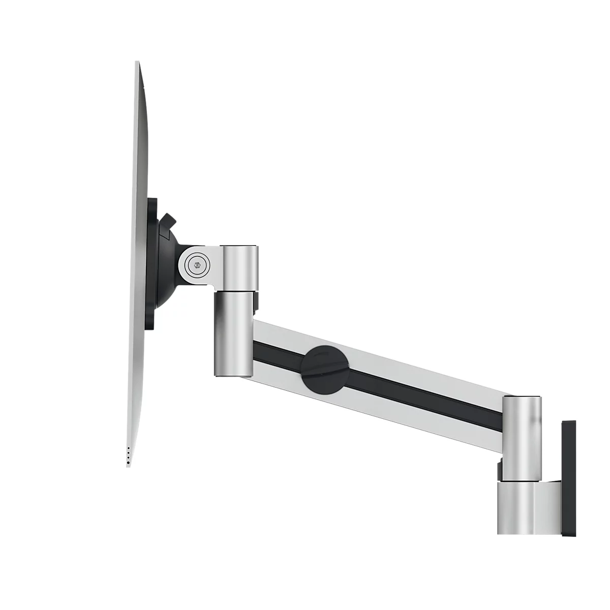 Monitor muurbevestiging Duurzaam, met arm, voor 1 display 21-27', tot 8 kg, VESA, draaibaar &amp; kantelbaar, metallic zilver