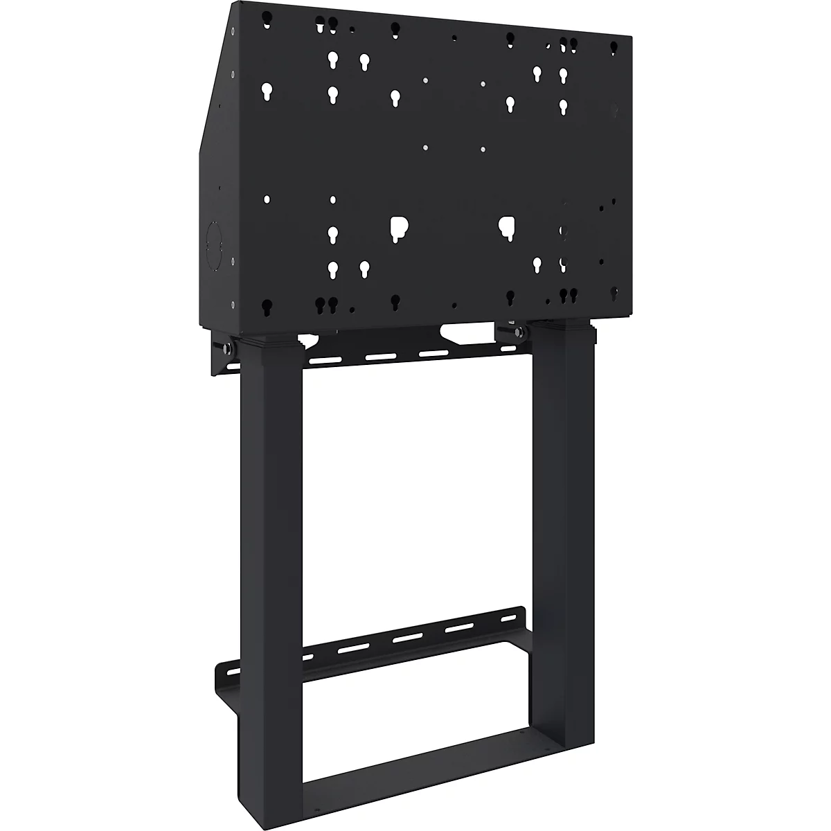 Monitor Wandhalterung e.BOX®, für 1 Display bis 86' & bis 120 kg, elektrisch höhenverstellbar, Anti-Kollisionsschutz, Kabelbox, VESA, Stahl, schwarz