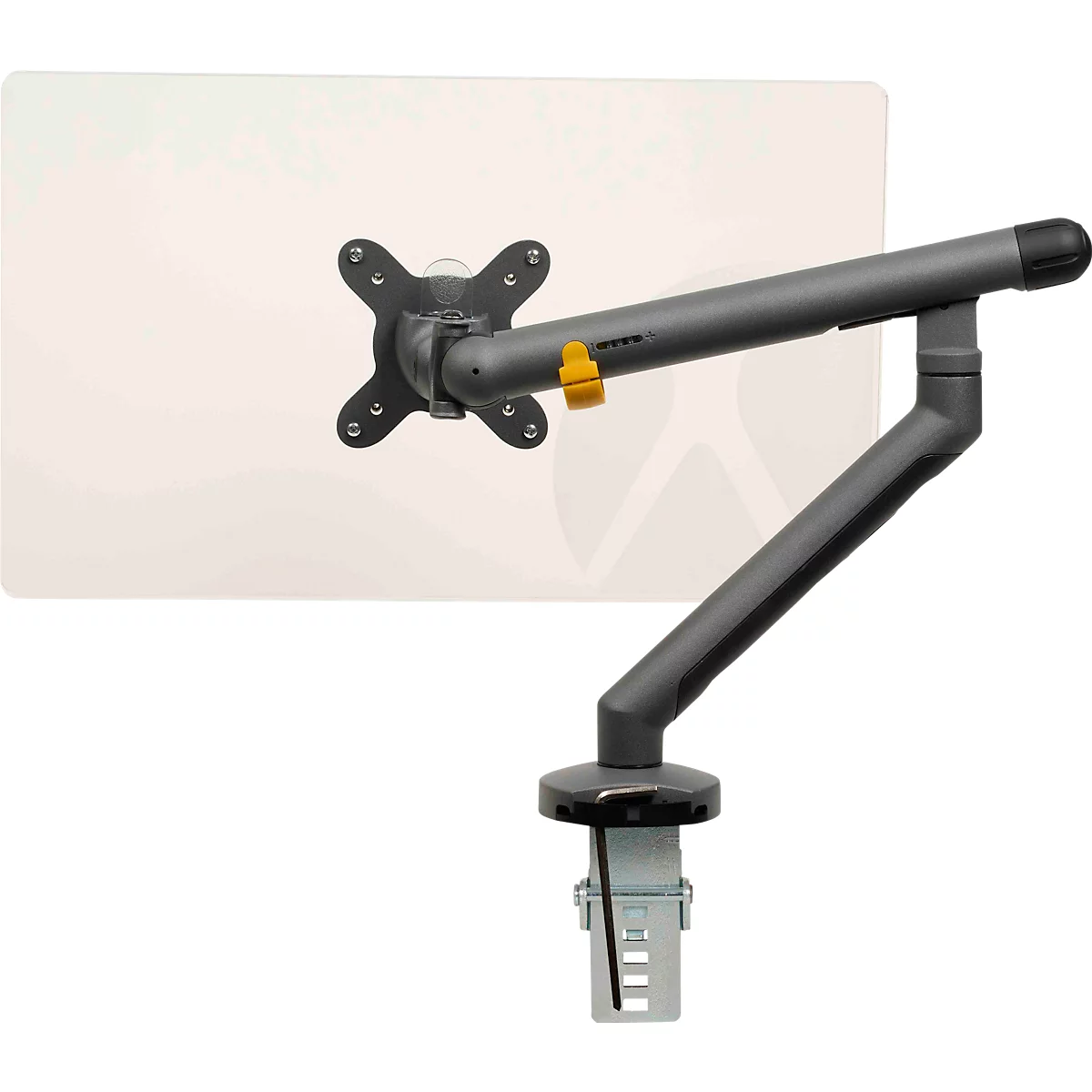 Monitorarm BakkerElkhuizen BE Flexibel, voor 1 monitor, tot 10 kg, draaibaar, kantelbaar en zwenkbaar, klembreedte 80 mm, VESA-compatibel, ergonomisch, in hoogte verstelbaar van 170 tot 582 mm, donkergrijs/zwart