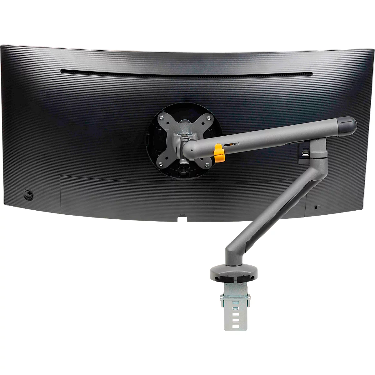Monitorarm BakkerElkhuizen BE Flexibel, voor 1 monitor, tot 10 kg, draaibaar, kantelbaar en zwenkbaar, klembreedte 80 mm, VESA-compatibel, ergonomisch, in hoogte verstelbaar van 170 tot 582 mm, donkergrijs/zwart